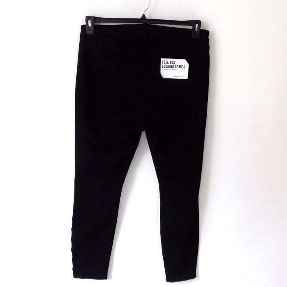 Celebrity Pink Alluvion Mid-Rise Ankle Skinny Jeans Size 14 Black Distressed - Picture 2 of 6